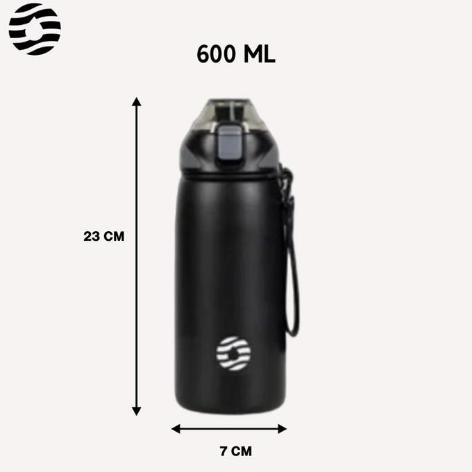 FJbottle - ขวดน้ําดื่มแบบพกพาสําหรับเล่นกีฬากลางแจ้งสแตนเลส 600มล ฟรีแปรงและถุงขวด ทีเอส