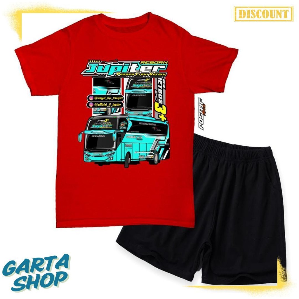 สินค้าบวก | Jupiter Telolet Unisex Bus Kids T-Shirt Set สูงสุด 70%