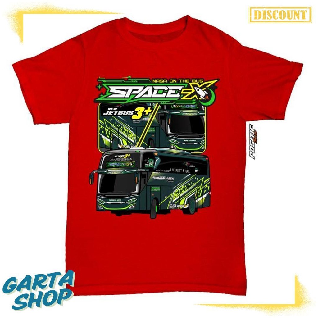 Bus Mania Space X Tunggal Jaya Positive Boys Bus เสื้อยืด Merch สูงสุด 70%