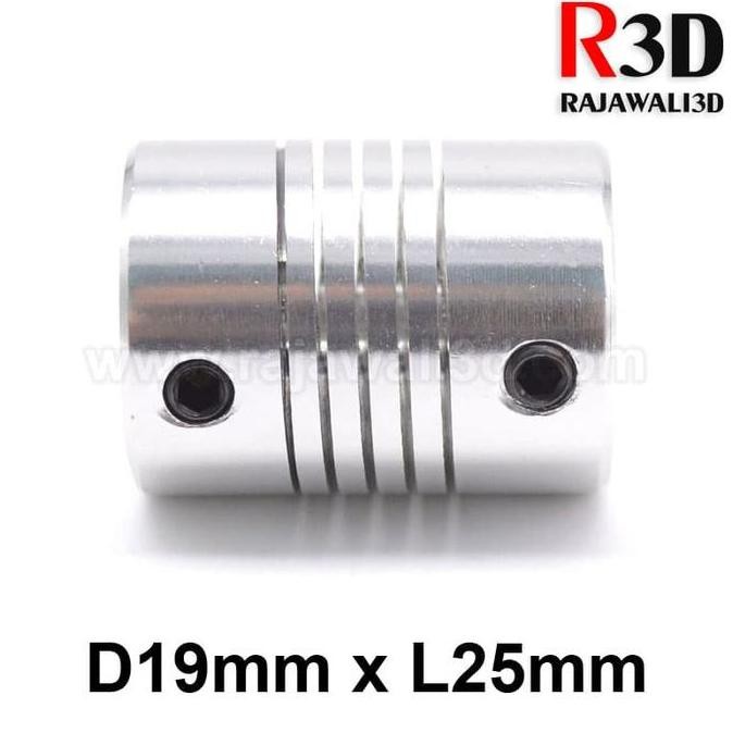 ข้อต่อแบบยืดหยุ่นได้ D19 L25 5X5 มม. ข้อต่ออลูมิเนียม