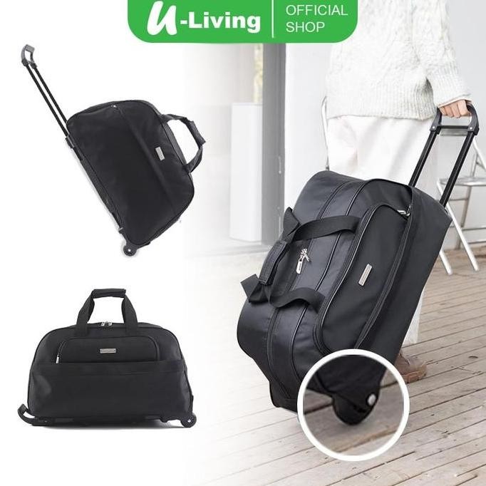 U-LIVING TROLLEY DUFFEL BAG MOTIF TRAVEL SUITCASE BAG CABIN TROLLEY BAG 2 ล้อ 360 DEGRES STRONG HAND