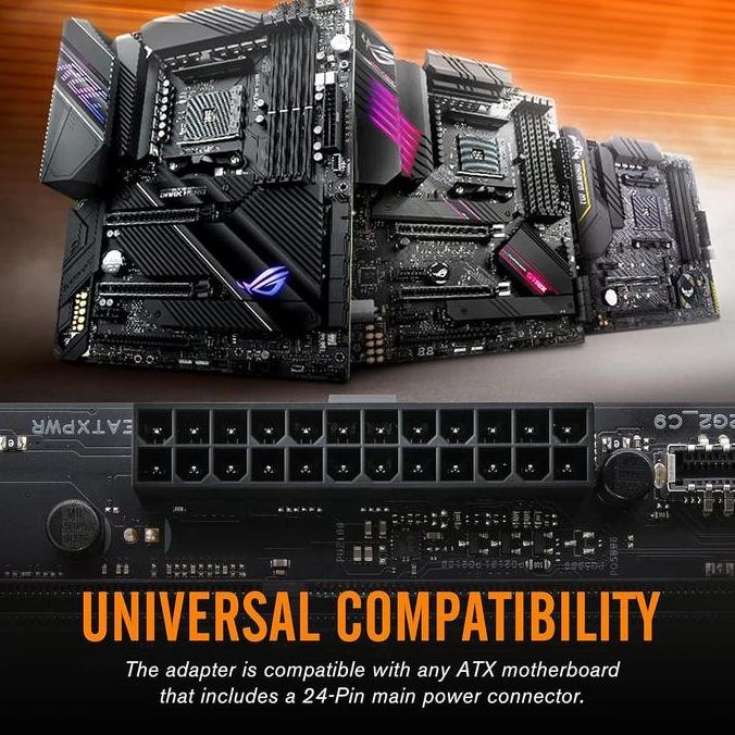 จัดส่งฟรี - EZDIY-FAB MotherBoard ATX 24 Pin 90 องศา - อะแดปเตอร์มุม ARGB