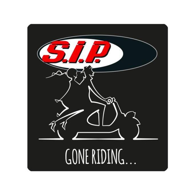 READY STICKER SIP SCOOTER "GONE RIDING ON MY VESPA MOTIV"MY