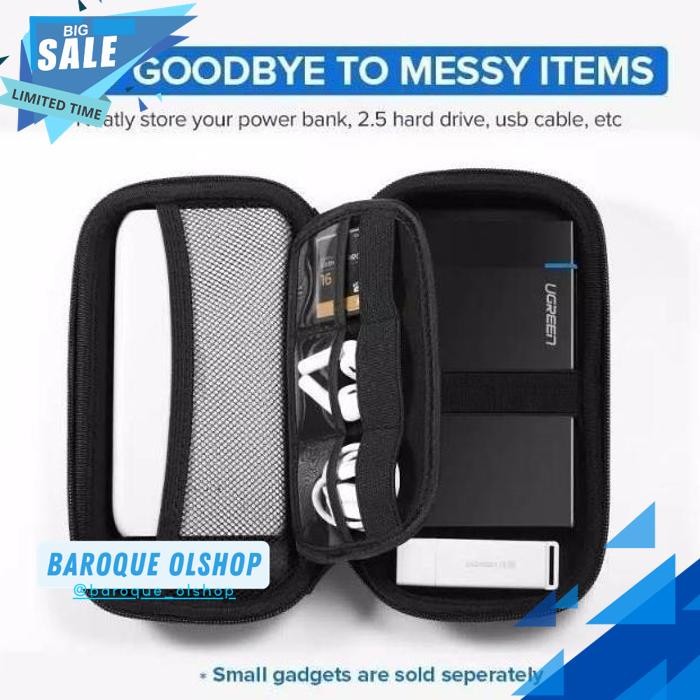 UGREEN CASE POUCH HP WALLET POWERBANK DATA CABLE CHARGER HD EARPHONE ส่งฟรี
