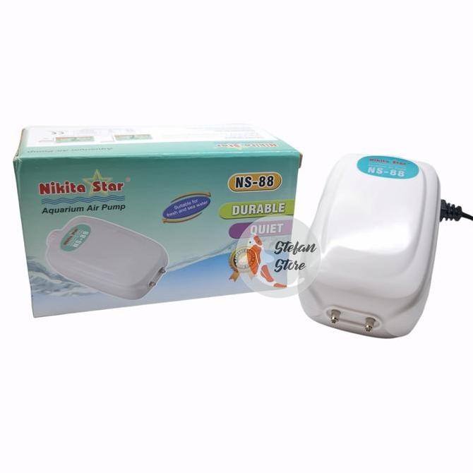 Bst Ready Nikita Star Ns 88 Silent Aerator Aquarium Bubble Pump 2 หลุม