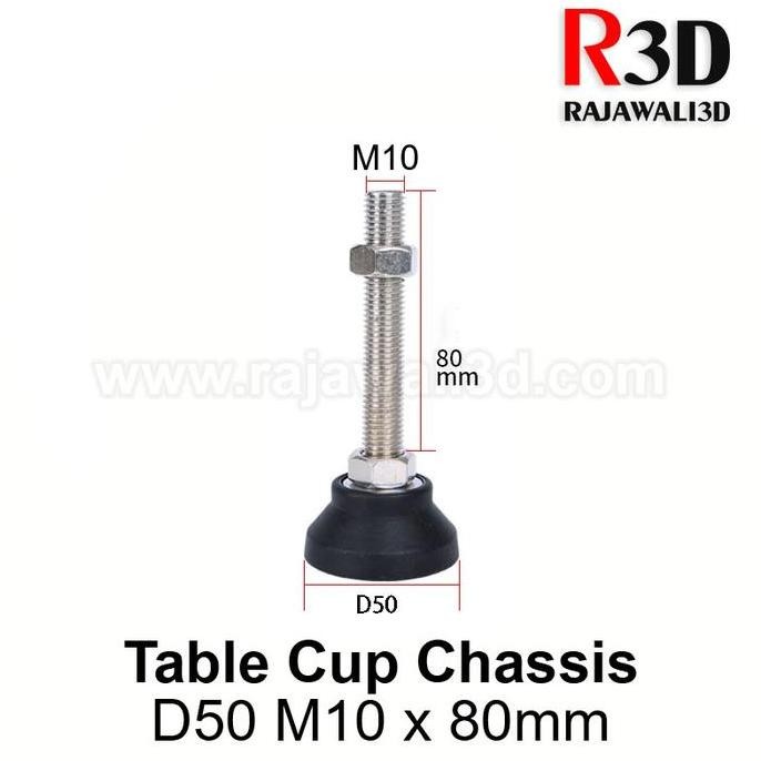 Up D50 M100*80 แชสซีถ้วยโต๊ะแบบปรับได้สีดํา