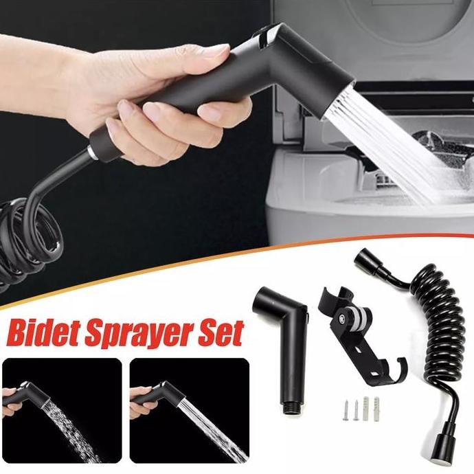 Black Minimalist Bidet Jet Shower Js92 - On Off Toilet Shower