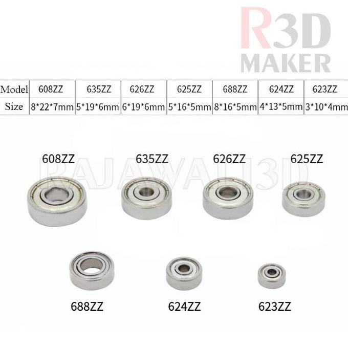 Up Ball Bearing 625Zz 625Z เหล็กจิ๋ว 5X16X5Mm