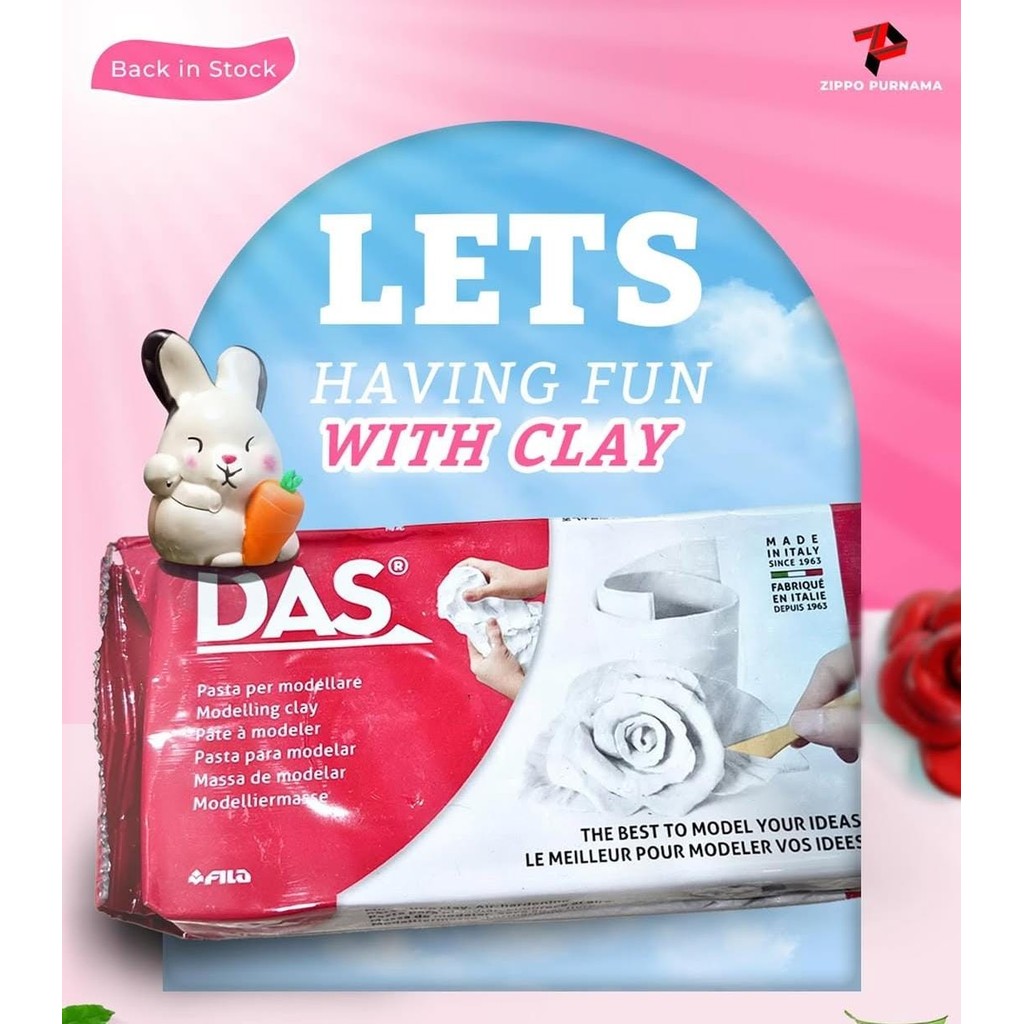 ดินขาว Das Fila 500gr / ดินกิอตโต้ขาว 500gr