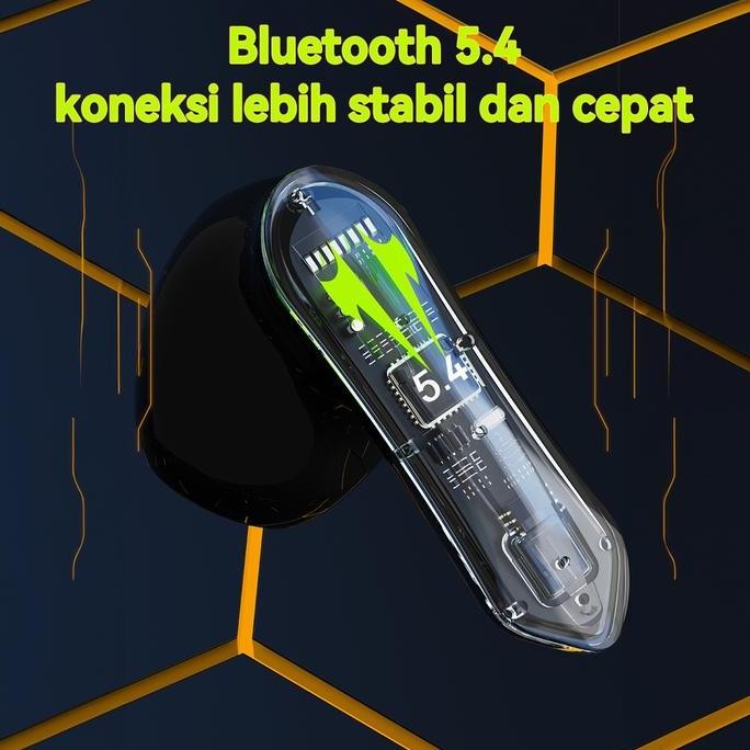 JB CODGaming ชุดหูฟังไร้สายบลูทูธ 5.4 TWS GM08 Bumblebee หูฟัง Hi-Fi สเตอริโอไม่มีความล่าช้าสีดําสีเ