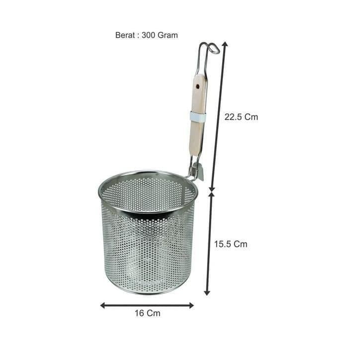 (ล่าสุด) 16 ซม. Square Noodle Filter, Noodle/Ramen Drainer with Wooden Handle Bestseller