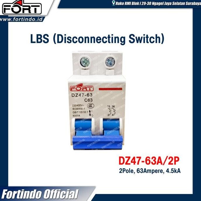 สวิตช์ปิดช่อง LBS DZ47-63A/2P FORT