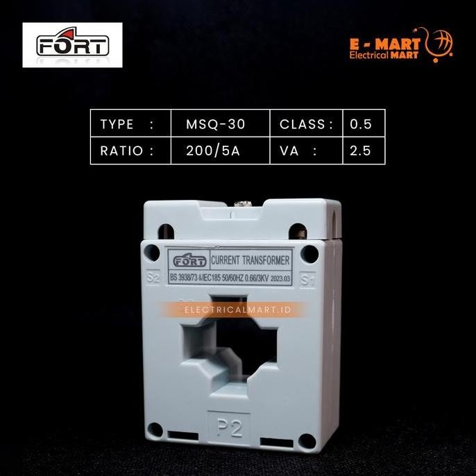 FORT CT หม้อแปลงกระแสไฟ 200/5 MSQ-30 200A