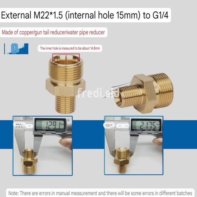 ขั้วต่อเกลียว M22/15 to G1/4 (13mm)