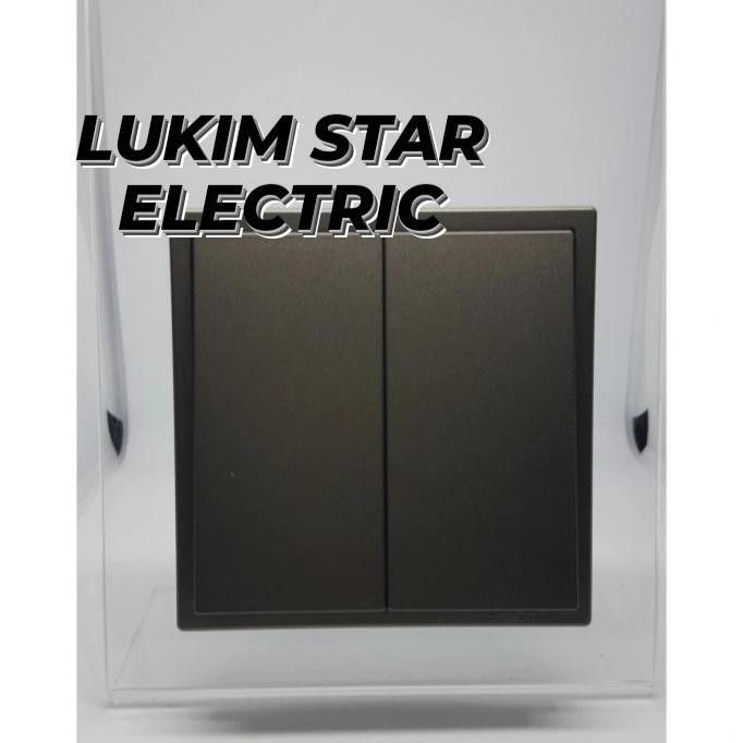 สวิตช์คู่ Modern Series 2 Gang Simon i7 Grey ใหม่