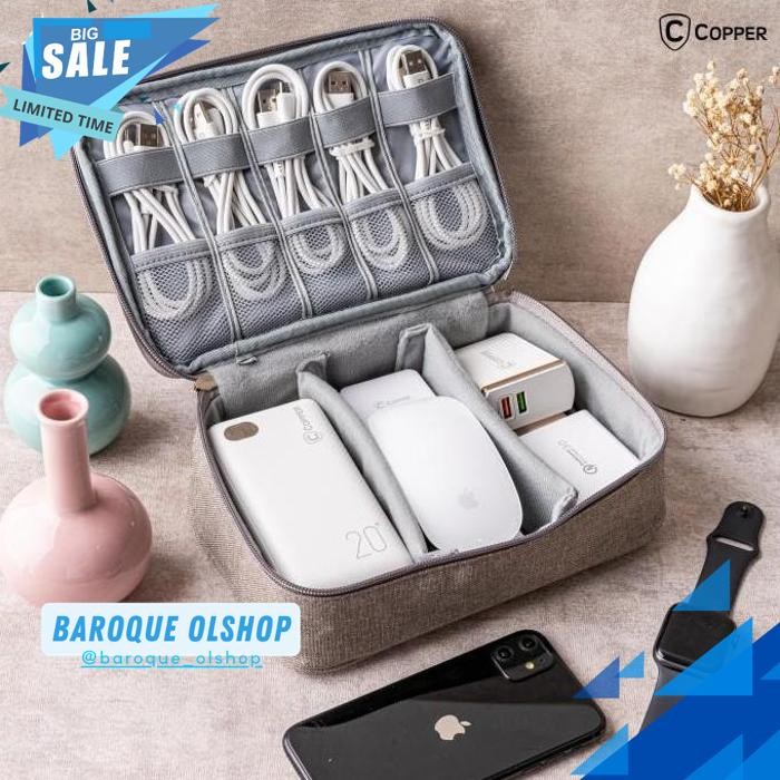 COPPER BAG GADGET POWERBANK WATERPROOF/TRAVEL ORGANIZER ขนาดใหญ่พรีเมี่ยมจัดส่งฟรี