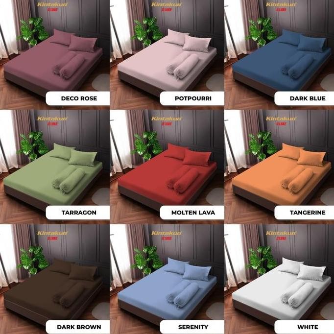 Kintakun Dluxe - ผ้าปูที่นอน King Size (180x200) PLAIN ตัวเลือก KOREAN