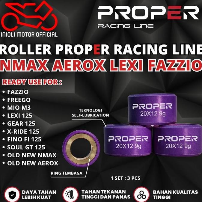 ROLLER PROPER RACING LINE AEROX NMAX LEXI MIO M3 FAZIO FREEGO FINO FI SOUL GT X-RIDE XRIDE GEAR XEON