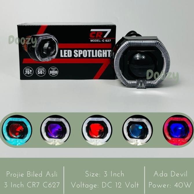 CAHAYA CR7 C627 PROJECTOR BILED 3 INCH MATRIX X1 แสงสีขาว PLUS SHROUD และ DEVIL ต้นฉบับและธุรกิจ