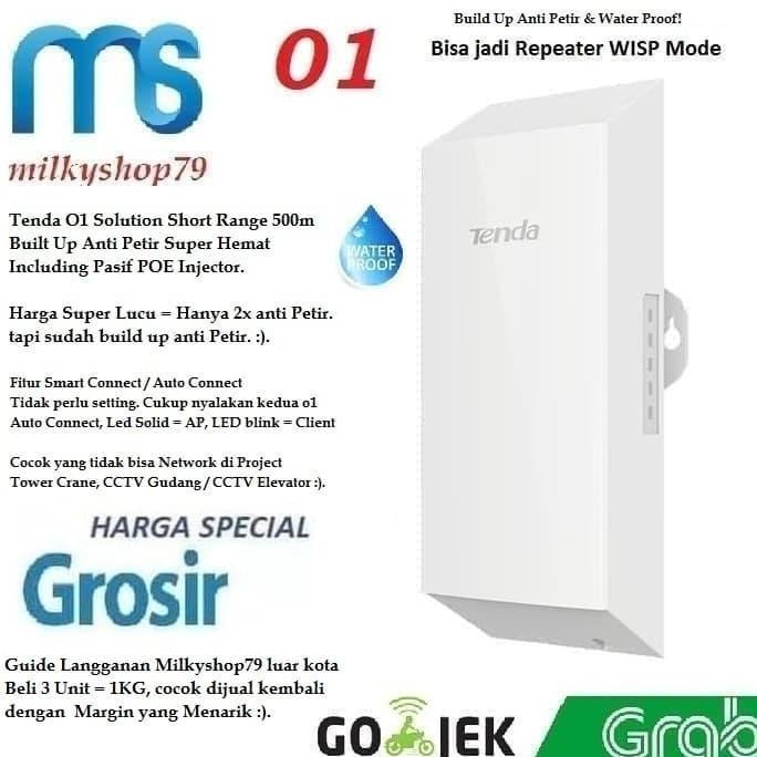 จัดส่งฟรี - TENDA O1 500m Outdoor Point To Point CPE - TENDA 01 เราเตอร์ไร้สาย