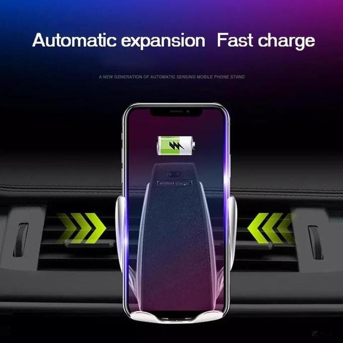 SMART SENSOR QI WIRELESS Car CHARGER HOLDER S5 + AUTO CLAMP + FAST CHARGING CAR