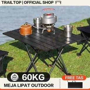 TrailTop โต๊ะพับเหล็กคาร์บอน + เก้าอี้แคมป์ปิ้งกลางแจ้งแบบพกพา [READY]