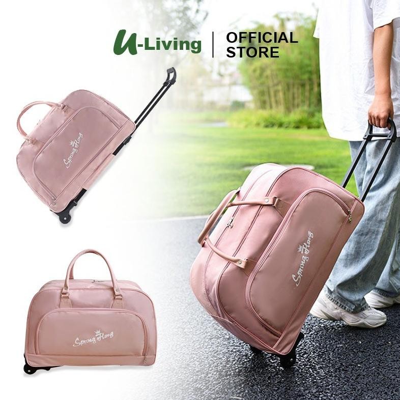SARAP U-Living รถเข็น Duffel กระเป๋าเดินทางกระเป๋าเดินทางรถเข็นกระเป๋าเดินทาง 2 ล้อ 360 องศา Strong 