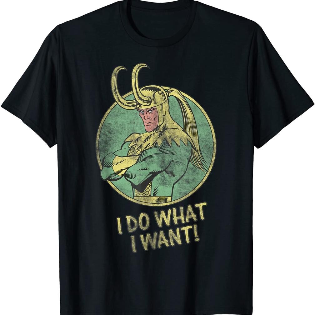 Marvel Loki I Do What I Want Faded Attitude Graphic T-Shirt Unisex