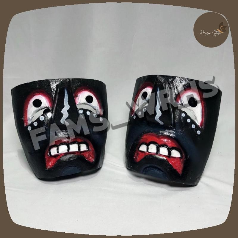 Ganongan Mask Shell Pakem Ganongan Ganopok สีดําคุณภาพ Viral ล่าสุดอินเทรนด์ 2025 HM-41