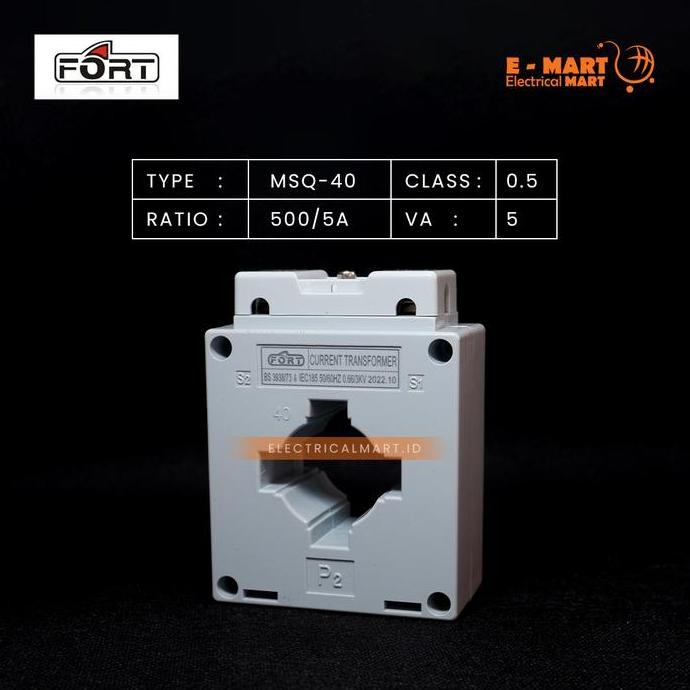 FORT CT หม้อแปลงกระแสไฟ 500/5 MSQ-40 500A