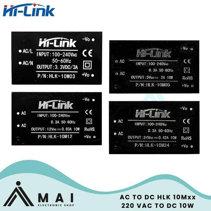 Hi Link HLK-10M03 10M05 10M12 10M24 5W AC to DC Isolate Power Supply โมดูล 220V AC