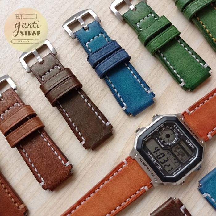 Casio Ae-1200Wh Ae-1200Whd สายนาฬิกาหนังแฮนด์เมด