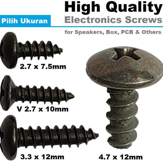 20 ชิ้น SCREWS/BOLT 2.8 x 12MM - สกรูสีดํา M3 M4 M5 PH 4 6 10 ลําโพง SCREWS BOX HEATSINK IC