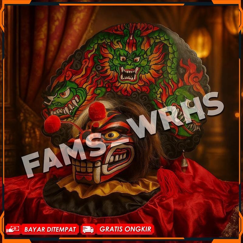 แกะสลัก Barongan Coret Barongan Caplokan ไม้แบบดั้งเดิมของเล่นเด็ก Dragon Motif มาตรฐาน Vip Pf47