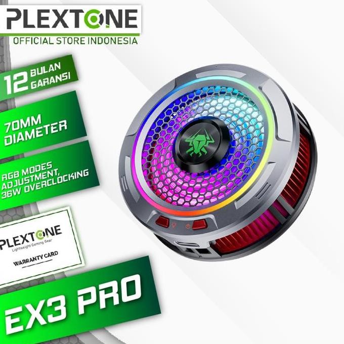 Plextone EX3 Pro 36W Fan Cooler Compact 70 มม. สําหรับแท็บเล็ต, iPad, โทรศัพท์มือถือ