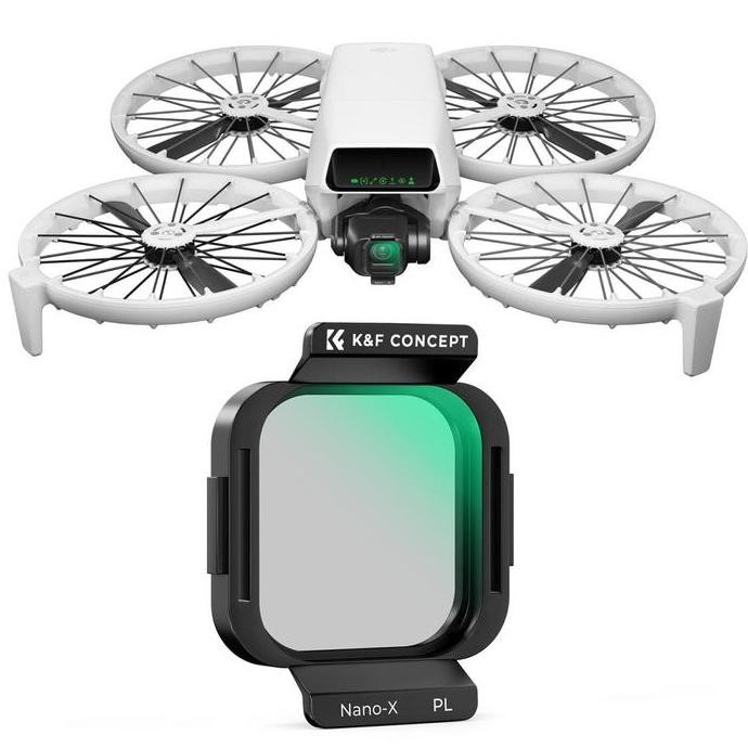 NEW K&F Concept PL Filter สําหรับ DJI Flip, Polarizer Anti-Glare Filter - KNF KF Camera Filter Drone
