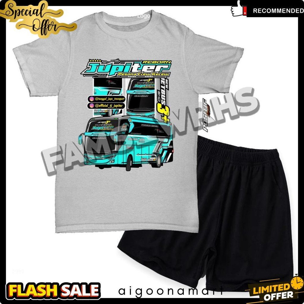 แฟมส์ Wrhs | เสื้อยืดสูทเด็ก Jupiter Tellet Bus สําหรับทุกเพศ สูงสุด 70%