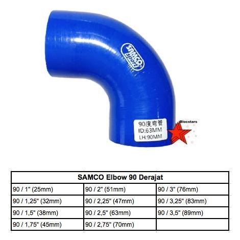 SAMCO ELBOW 90 DEGREE SILICONE HOSE ต้นฉบับและต่อเนื่อง