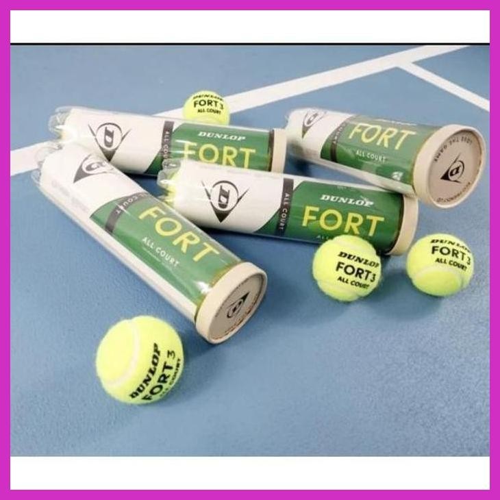 (SPORTS) DUNLOP FORT TENNIS BALLS CONTENTS 4 BALLS ALL COURT ORIGINAL SAFE PRIVACY