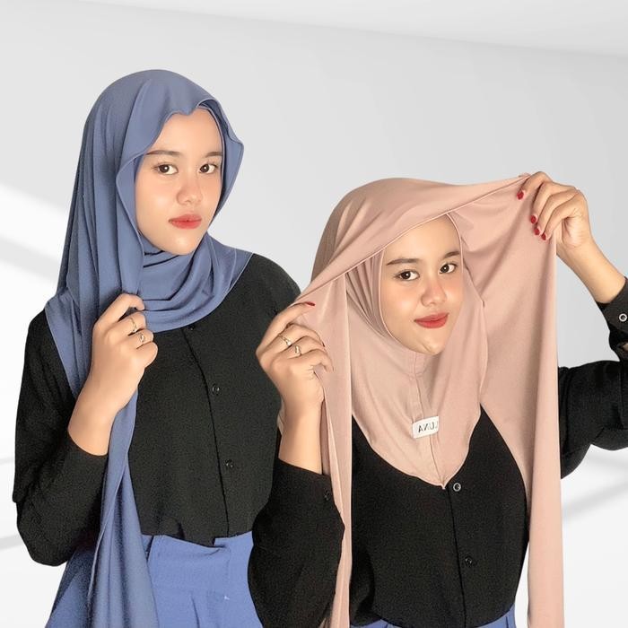 RHS LUNA HIJAB - Pashmina ด้านในครอบคลุมคอ Pashmina ด้านในนินจา Pashmina รูปไข่ทันที
