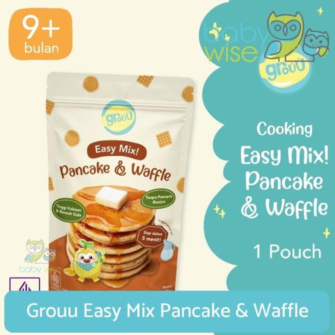 GOSEND พิเศษ! Grouu Easy Mix Pancake & Waffle - ของว่างสําหรับเด็กไม่มีสารให้ความหวานเทียม