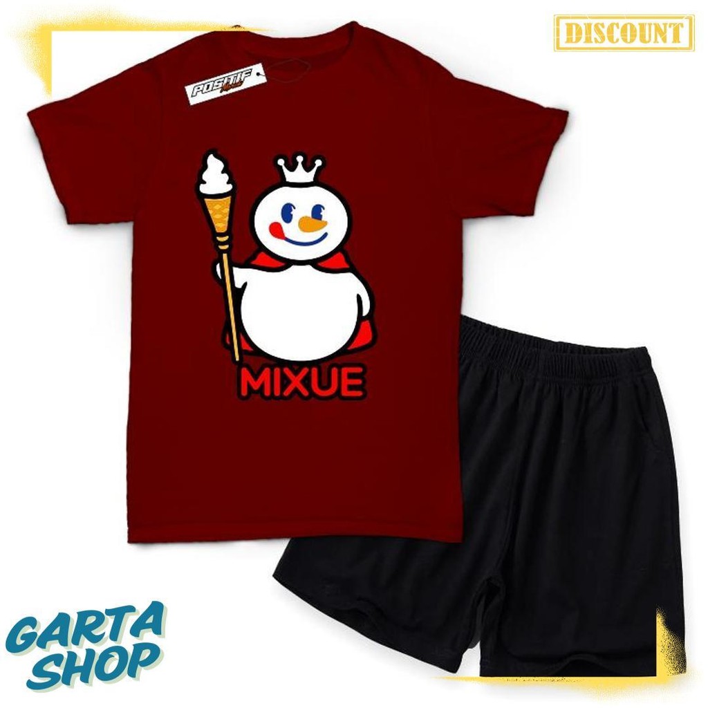 เสื้อยืดเด็ก Mixue ตุ๊กตาผู้ชายและผู้หญิง ชุด Distro