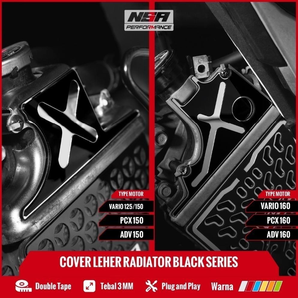 DE122 >> NSA RADIATOR NECK COVER BLACK SERIES HONDA (VARIO PCX ADV STYLO) หม้อน้ําคอ Garnish Honda 1