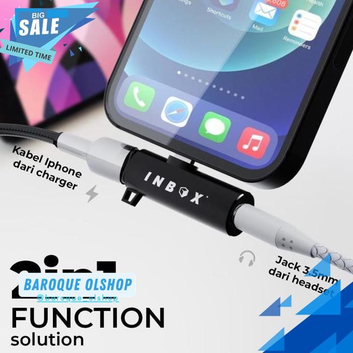 INBOX SPLITTER IPHONE ADAPTER AUDIO 2 IN 1 DUAL IOS OUTPUT ADAPTER OTG CONVERTER ผลิตภัณฑ์ที่ดีที่สุ
