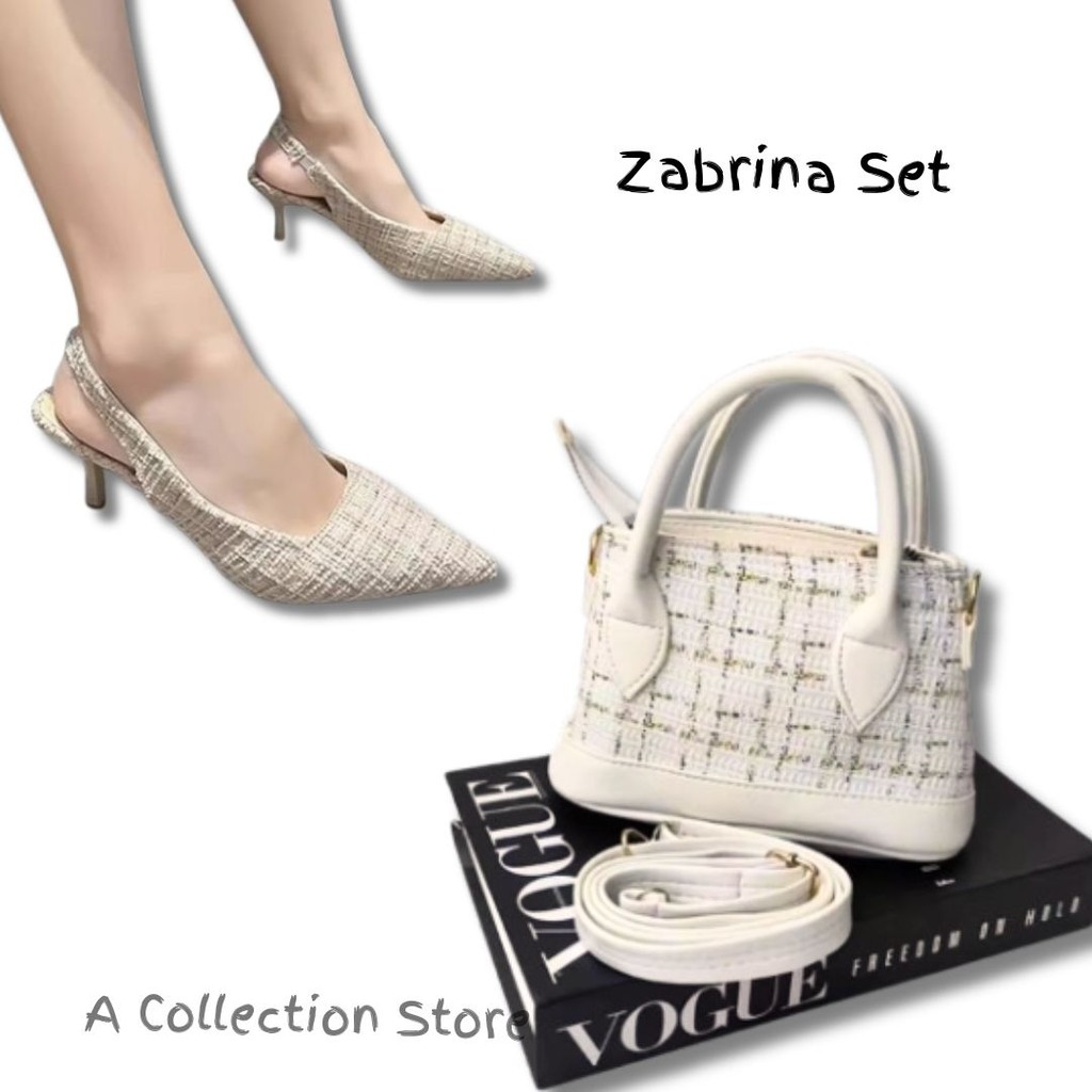 !! กระเป๋า Zahra 1 ชุด พร้อมกระเป๋าสะพายและรองเท้าส้นสูง Zahra สวยๆ