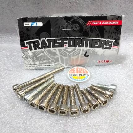 MESIN [3E Parts & Acc] L Bolt Engine Block F1 F1ZR ALFA Set Chrome TFM Rare Item