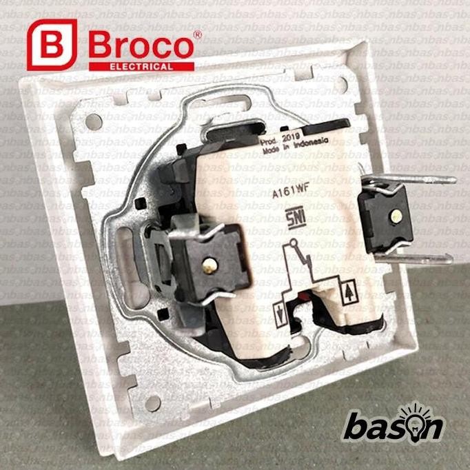 สวิตช์เดี่ยว Broco Plano E161 ใหม่ สีขาว
