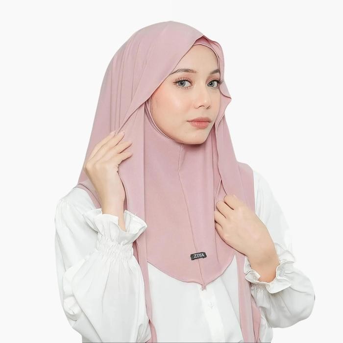 RHS ZIYA Instant Oval Pashmina Hijab Premium Jersey ยาวมุสลิมผู้หญิง Hijab - หมุนเวียนครอบคลุมคอ & S
