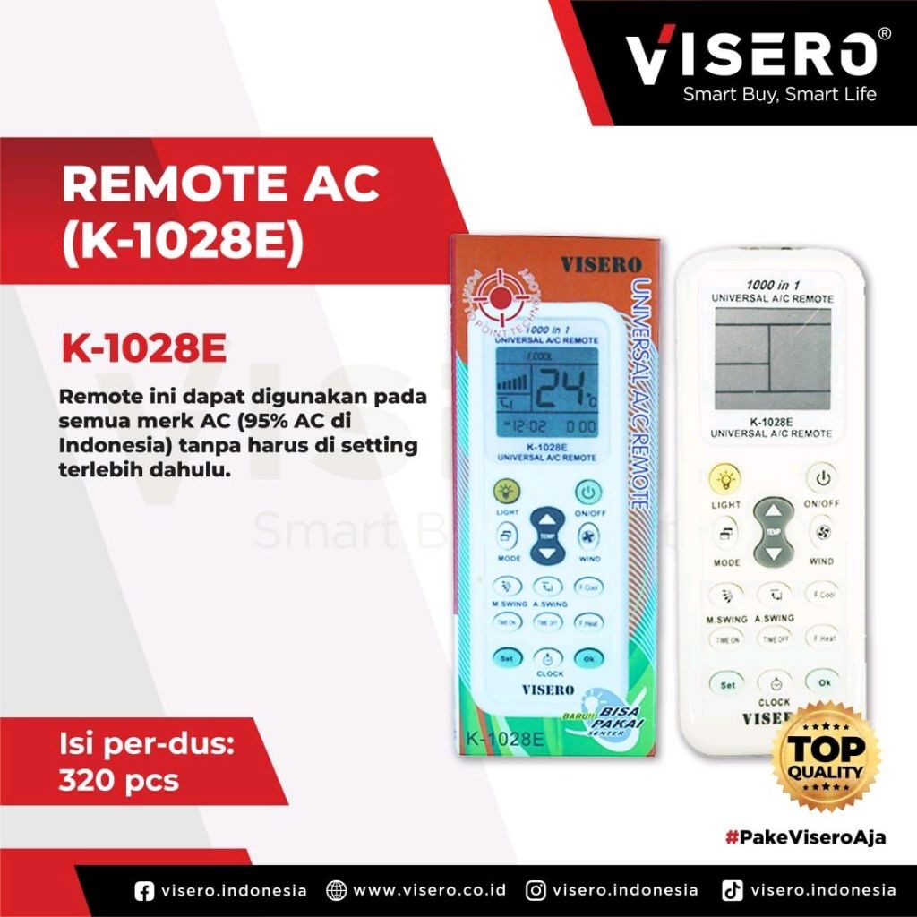 UNIVERSAL AC REMOTE K1028E VISERO MULTI
