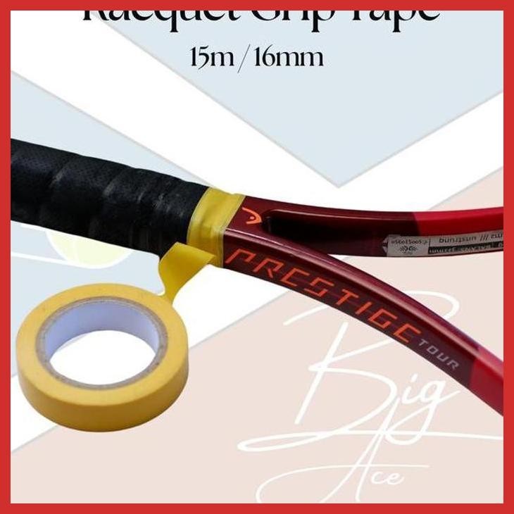(PADEL) BATS - PVC 15M/16MM TENNIS RACQUET GRIP TAPE, GRIP TAPE, SEALING TAPE FOR REPLACEMENT GRIP A